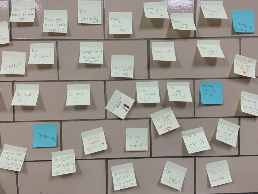 Positive notes from students dot the walls at McLean