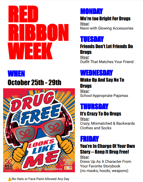 Red Ribbon Week: Drug Awareness Campaign Offers Education and Fun Oct. 25-29